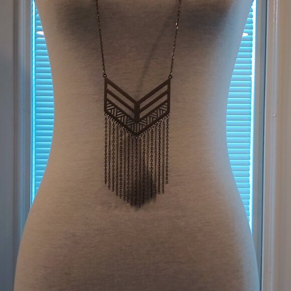 Awesome ❤ Costume Jewelery Necklace Dark Silver Chrome Color ❤ - Picture 2 of 5